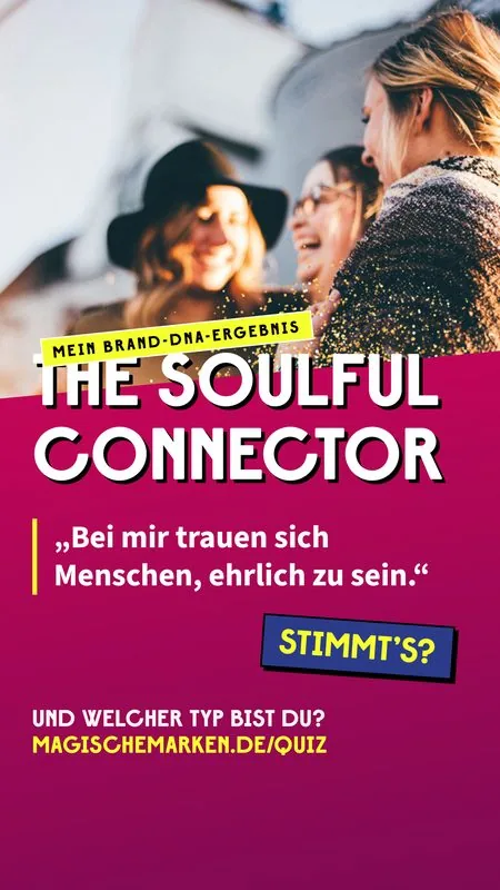 Story-Karte: The Soulful Connector, dein Satz und die Frage Stimmt&rsquo;s?